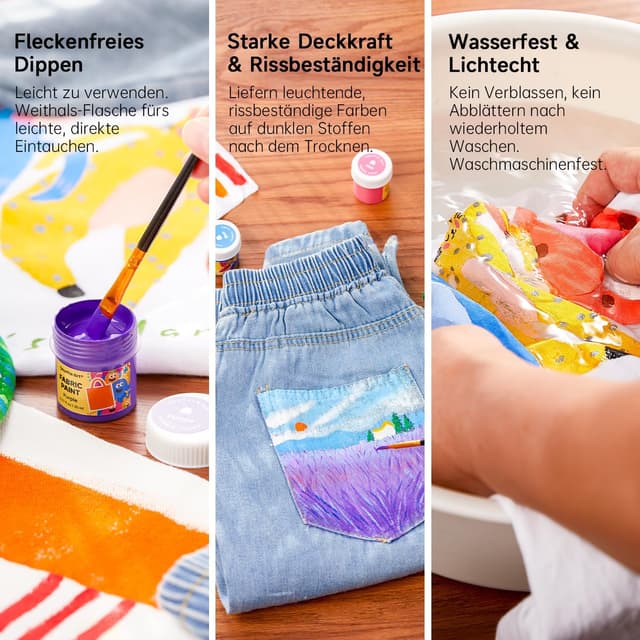 Thumbnail 4 de Shuttle Art Textilfarben 18 Farben Set 🎨