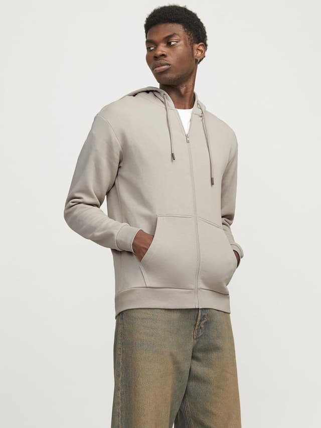 Detalle 2 de JACK & JONES Herren Kapuzenjacke mit Reißverschluss – Relaxed Fit in einfarbig