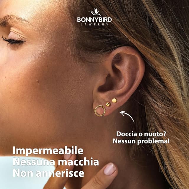 Thumbnail 5 de BONNYBIRD Orecchini in acciaio chirurgico donna anallergici 💍