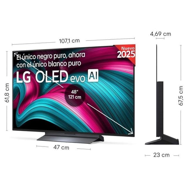 Detalle 2 de LG OLED evo AI OLED48C56LB de 48" 4K Smart TV OLED 120 Hz con HDMI 2.1, WebOS y Dolby Atmos