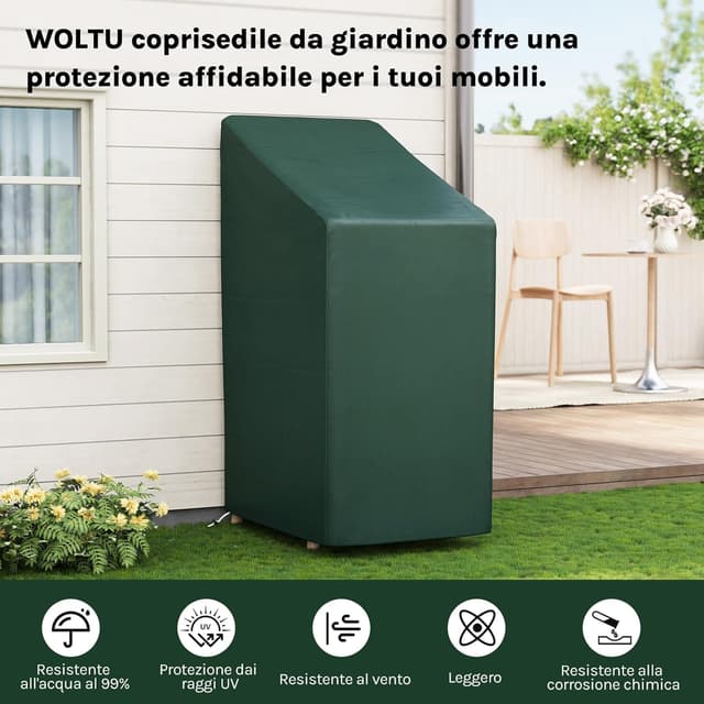 Detalle de WOLTU Copertura protettiva per sedie e sdraio da esterno in PE, telo anti-UV impermeabile 68x96x110/150 cm