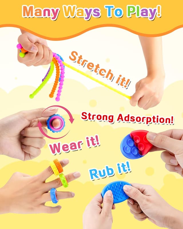 Detalle 2 de Kizmyee 20-teiliges Fidget Toys Set aus Silikon – Sensorikspielzeug zum Stressabbau für Kinder und Erwachsene