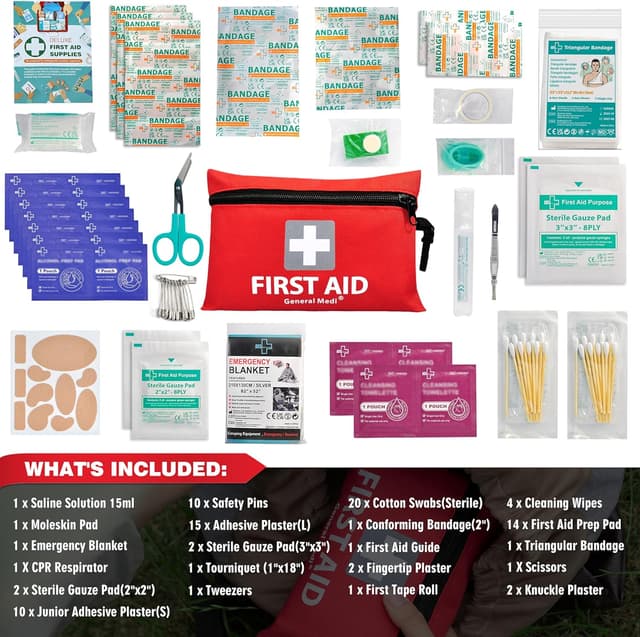 Detalle 2 de General Medi Erste Hilfe Set 92‑teilig Premium