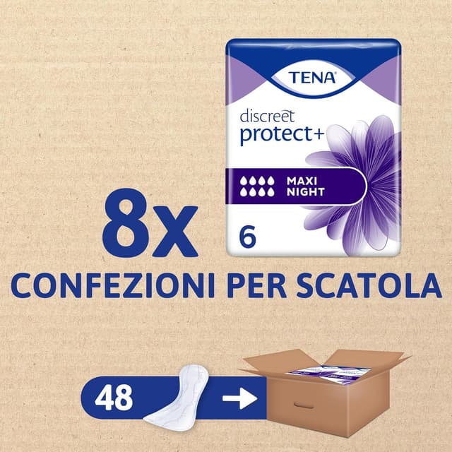 Detalle de TENA Discreet Maxi Night per perdite urinarie