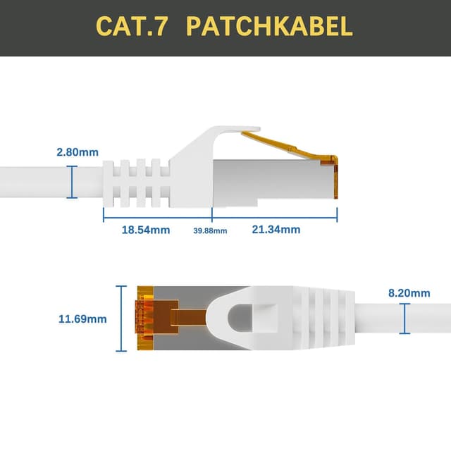 Thumbnail 6 de iwillink 10x CAT 7 Patchkabel 0,5 m (S/FTP, PIMF, 10 Gbps) – Weiß