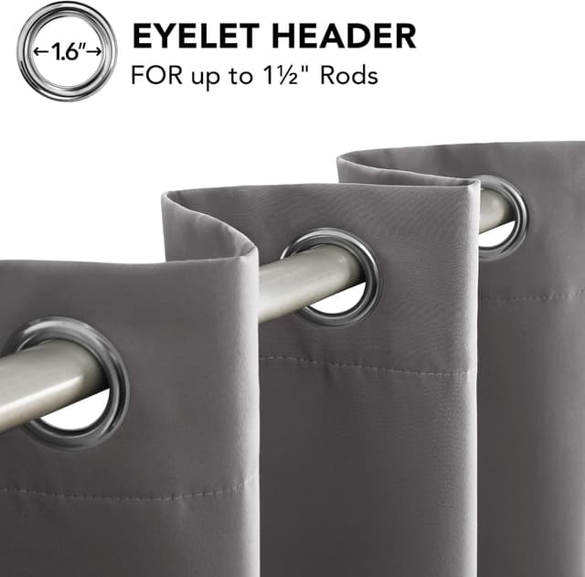 Thumbnail 6 de Deconovo Blickdicht Vorhang Kälteschutz 183x117 cm Schwarz 2er Set