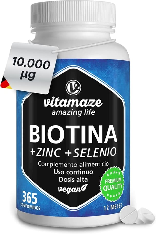 Imagen de Vitamaze Biotina 10.000 mcg para Cabello, Piel y Uñas 💊 en OfertitasTOP