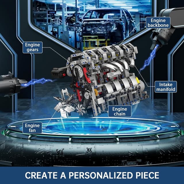 Detalle de Mould King 10087 Technik Motor Bausatz Bausteine 1787 Teile