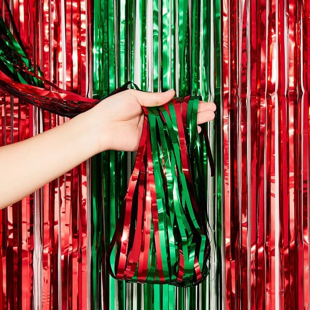 Thumbnail 1 de PVEGOS 3.3 x 8.3 ft glitter tinsel curtain ๐