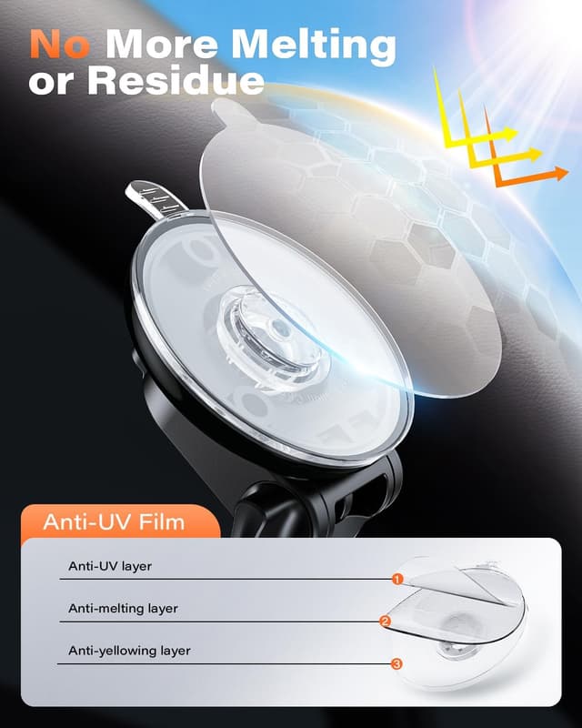 Detalle de APPS2Car Cell Phone Holder for Car Dashboard & Windshield (Long Arm, Anti-Shake, Strong Suction Mount)