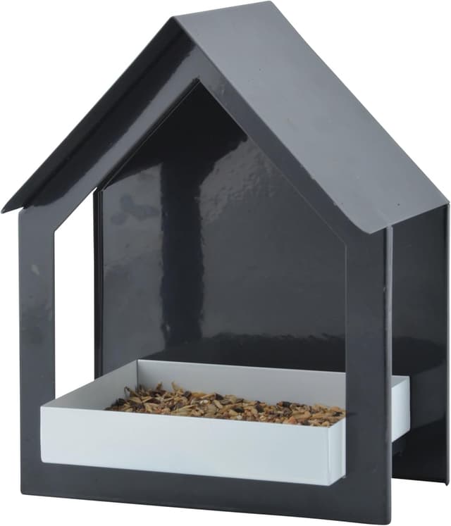 Detalle de Fallen Fruits FB406 Metal Wall Feeder for Birds, Black