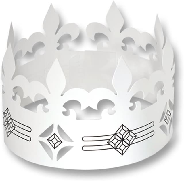 Detalle de Folia 23309 corone per bambini Kinderkronen in 3 forme assortite, 6 pezzi, bianco