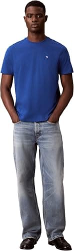 Detalle de Calvin Klein Camiseta SS Classic Monogram tee LV04RD254G para hombre en azul Chase Blue (manga corta)