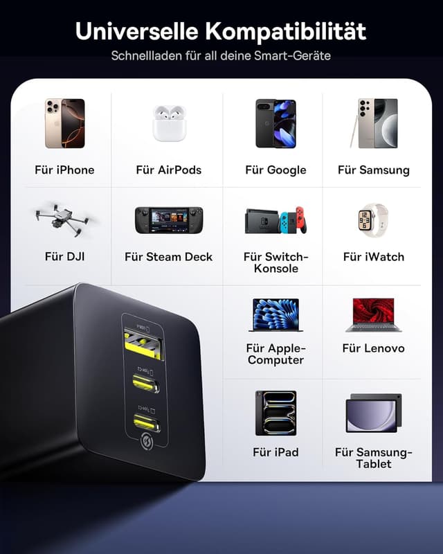 Thumbnail 6 de Baseus Enerfill 100W Ladegerät 3‑Ports