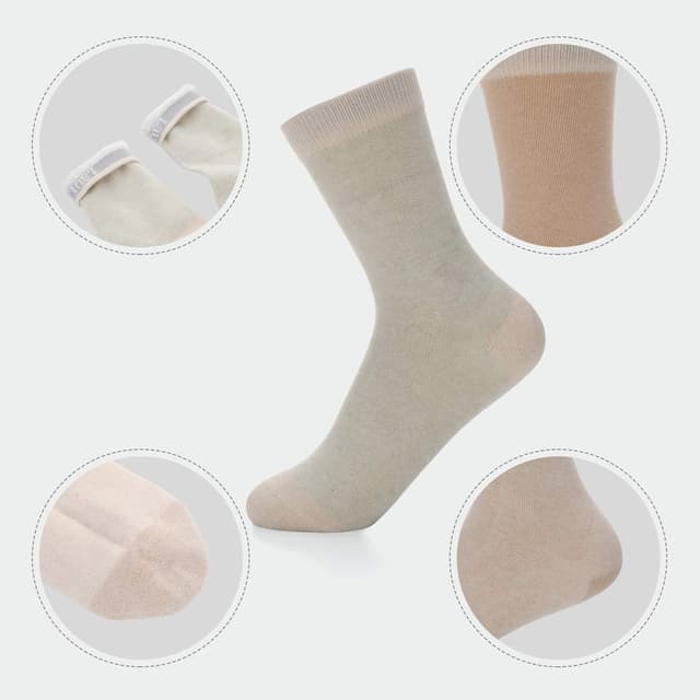 Detalle de Laulax Ladies 3 Pairs Naturally Coloured Organic Cotton Socks Gift Set (UK 3-7, 36-40) – Beige & Cream