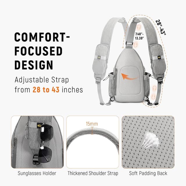 Detalle de SKYSPER anti-theft RFID sling bag crossbody travel bag with multiple compartments