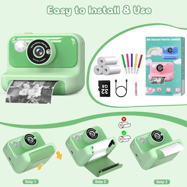 Detalle 1 de Hangrui Kinder-Sofortbildkamera mit 2,4 Zoll