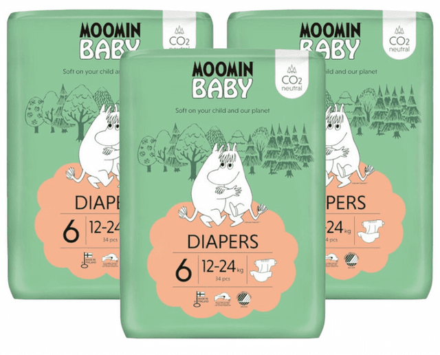 Detalle de Moomin Baby Talla 6 pañales 3x34 uds