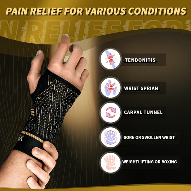 Detalle 2 de Indeemax Wrist Support Sleeve 1 Pair for Carpal Tunnel