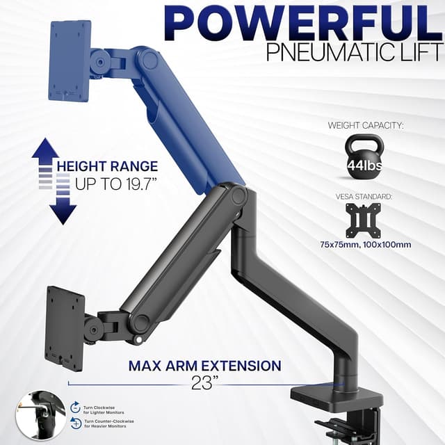 Thumbnail 2 de VIVO STAND-V101V Heavy Duty Monitor Arm 44 lbs
