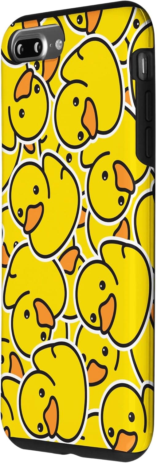 Detalle 2 de Custodia Divertente motivo anatra in gomma gialla per iPhone 7 Plus e 8 Plus