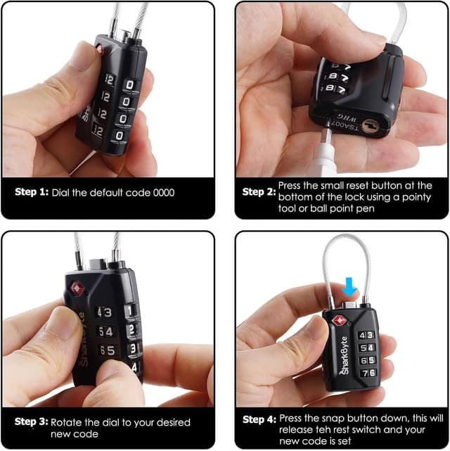 Thumbnail 6 de SharkByte TSA Approved 4‑Dial Luggage Lock 2 pack 🔒