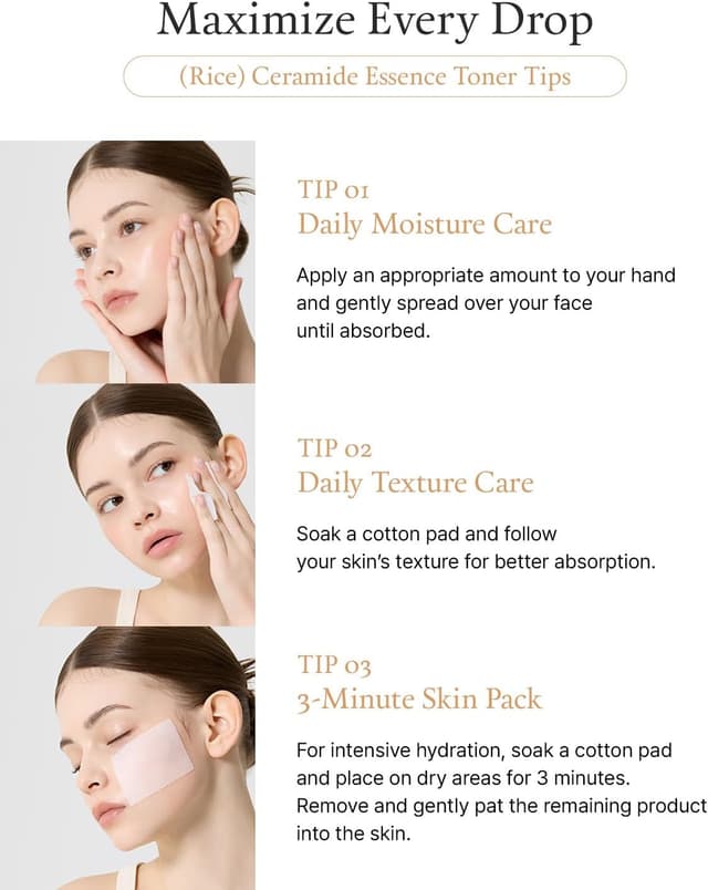 Detalle de FULLY Rice Ceramide Essence Toner (Milky) – fragrance-free hydrating toner for glass skin, 250ml