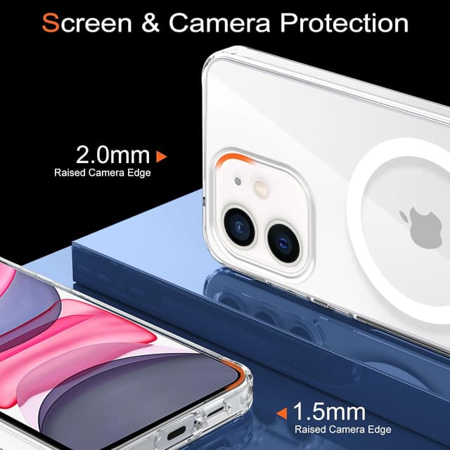 Detalle 2 de Coque iPhone 11 magnétique XTCASE avec MagSafe, support réglable et bumper antichoc transparent