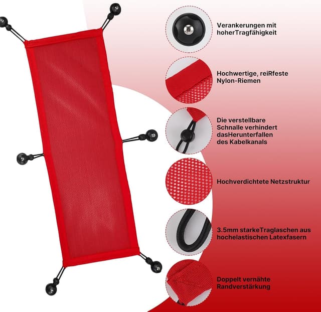 Thumbnail 4 de WurdeWindig Kabelnetz 95×24 cm Rot