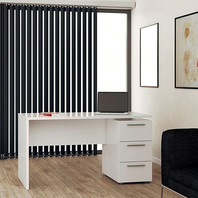 Detalle de Habitdesign Stylus mesa de oficina blanca