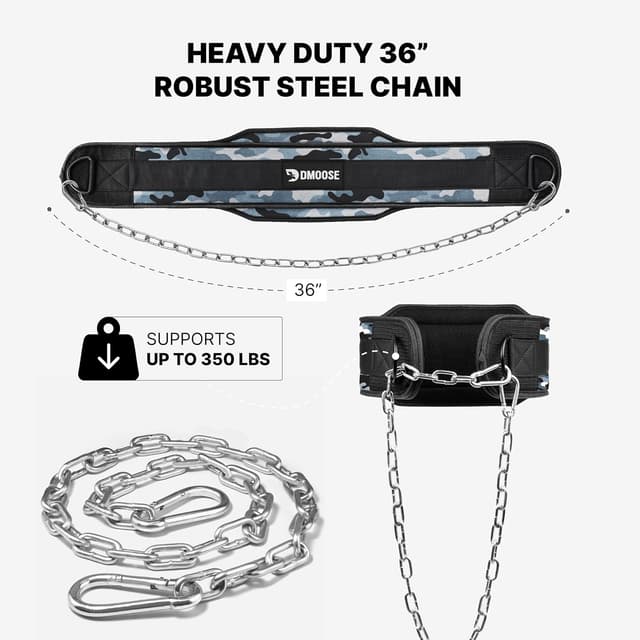 Detalle de Dip belt with 36" chain, supports 350lbs
