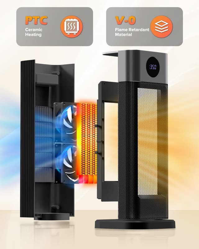 Detalle de Sendowtek stufetta elettrica 2000W con telecomando