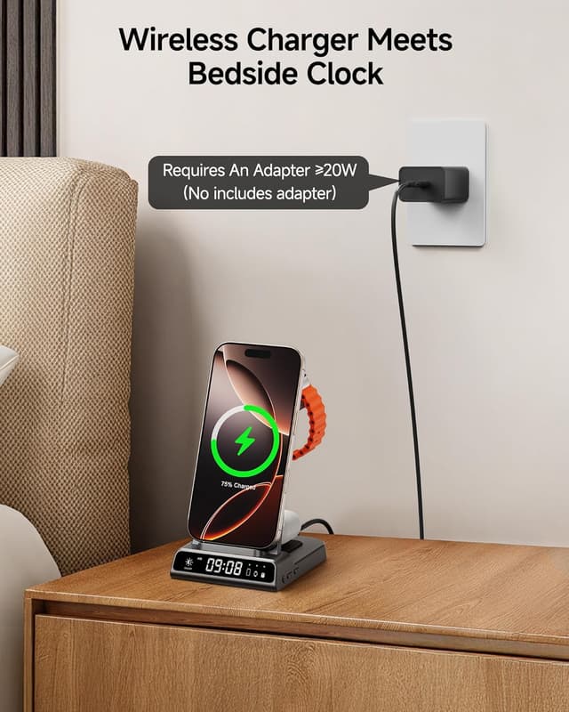 Detalle 2 de SwanScout C02A Caricatore Wireless 3-in-1 🔌