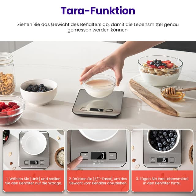 Thumbnail 4 de ETEKCITY Küchenwaage digital 5 kg mit LCD-Display