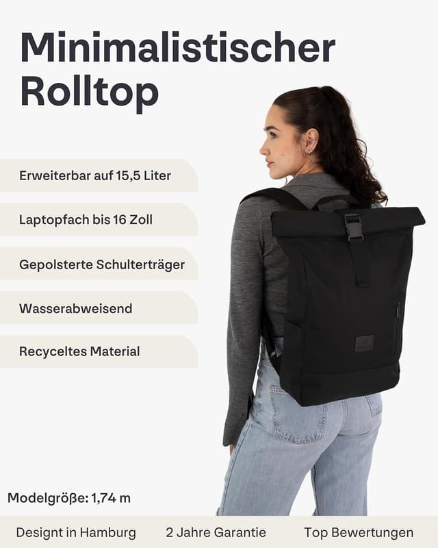 Detalle 2 de Johnny Urban Robin Medium Rolltop 15L Rucksack