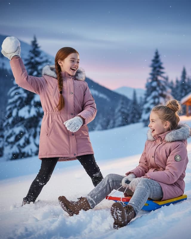 Detalle de SOLOCOTE Manteau hiver imperméable pour filles – parka longue avec capuche, épaisse et doublée polaire