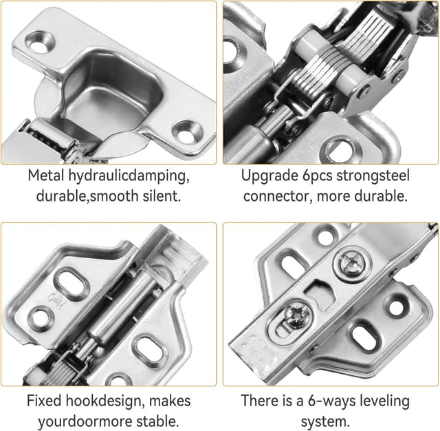 Detalle 2 de Vinabo 2Pcs cerniera per mobili 9 cm 🛠