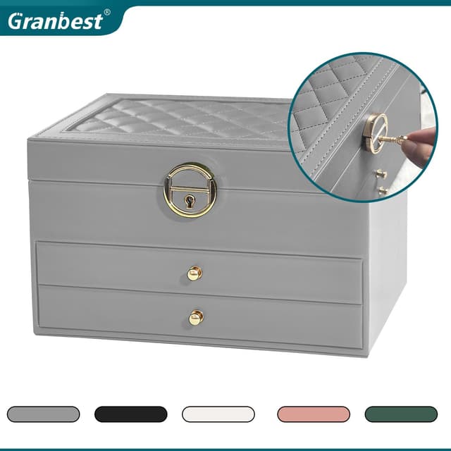 Thumbnail 4 de Granbest Joyero de 3 niveles con 2 cajones Gris