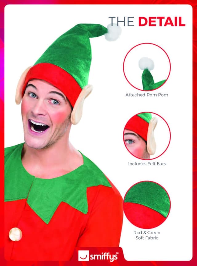 Thumbnail 3 de Smiffys Elfenhut vert avec oreilles đ§â