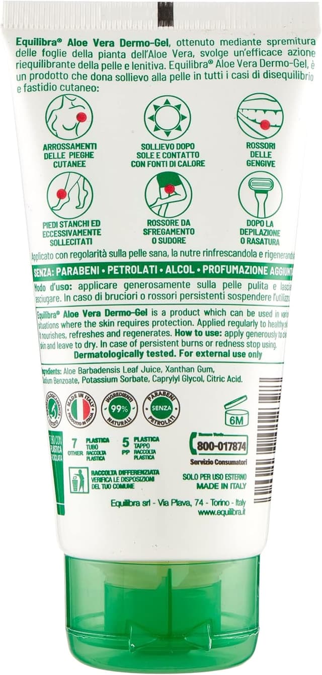 Thumbnail 6 de equilibra Corpo Aloe Dermo-Gel all’Aloe Vera lenitivo multiuso (6 x 75 ml)