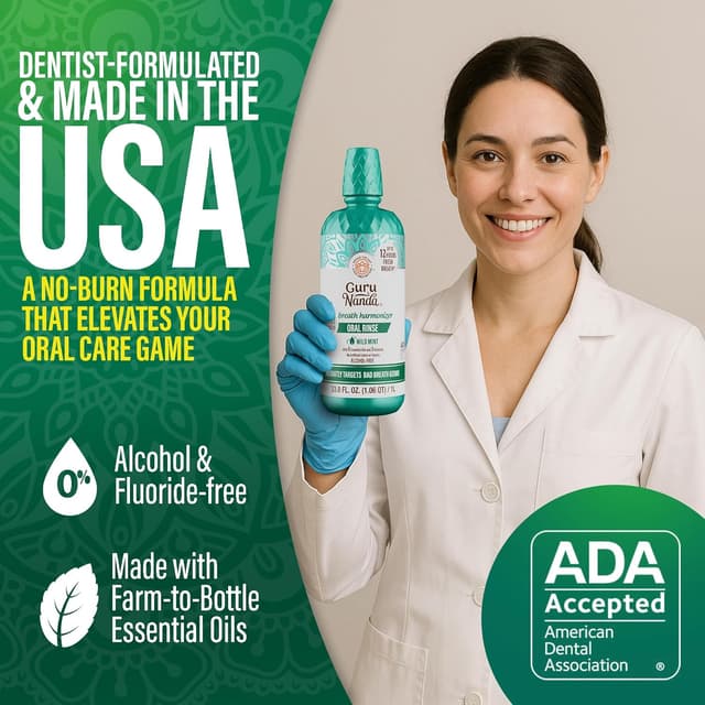 Thumbnail 1 de GuruNanda Fresh Breath Mouthwash 33.8 oz 🪥