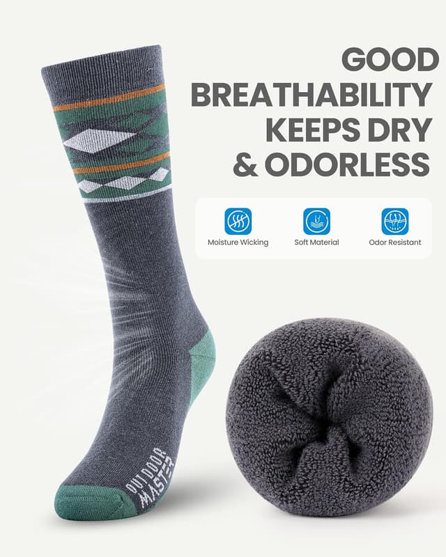 Detalle de OutdoorMaster Calcetines de Esquí Merino 2 pares