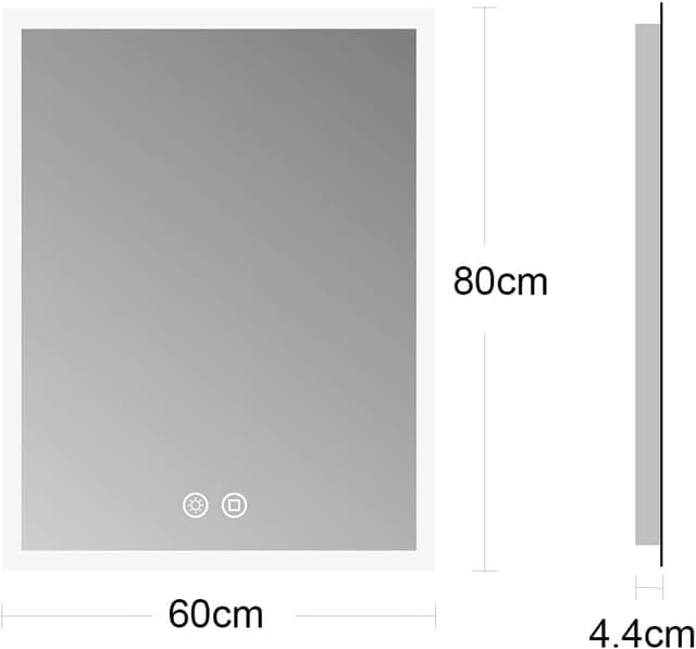 Thumbnail 1 de byecold Specchio da bagno con illuminazione LED 80 x 60 cm e interruttore touch dimmerabile