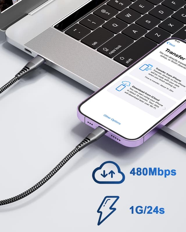 Detalle 2 de AINPOW 100W Cable USB C carga rápida 1m 2Pack