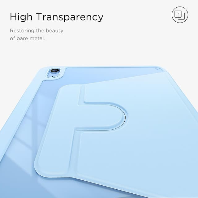 Detalle de CACOE 360 Rotating Case for iPad (A16) 11th/10th Generation with Pencil Holder – Shockproof Light Blue