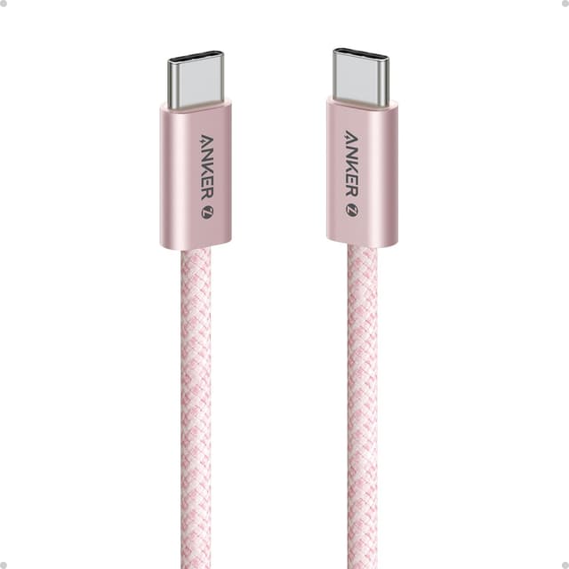 Detalle 2 de Anker Zolo USB-C to USB-C cable (240W, braided, white, 3ft) for fast charging