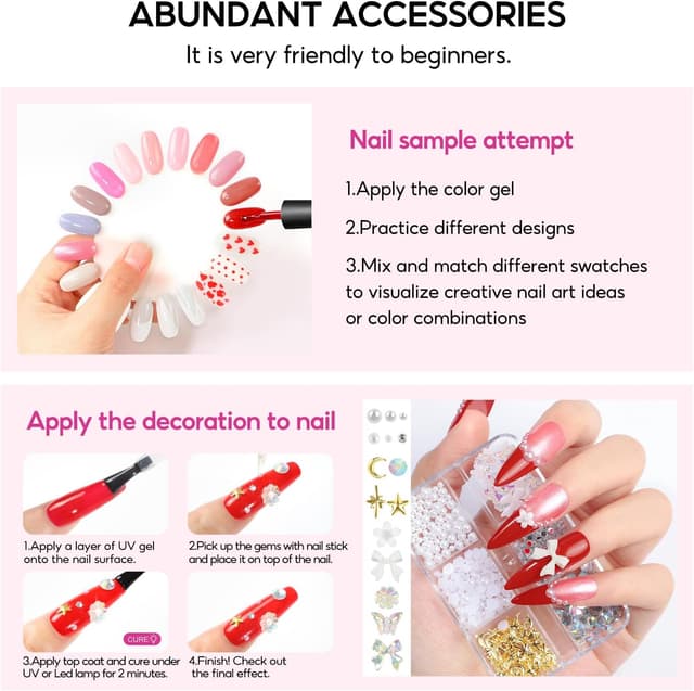 Thumbnail 7 de PEACECOLOR 65Pcs Kit Uñas Semipermanentes con Lámpara 💅