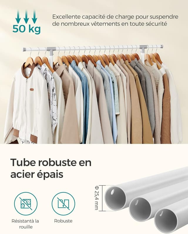 Thumbnail 3 de SONGMICS LLR401W01 portant à vêtements 113–180 cm