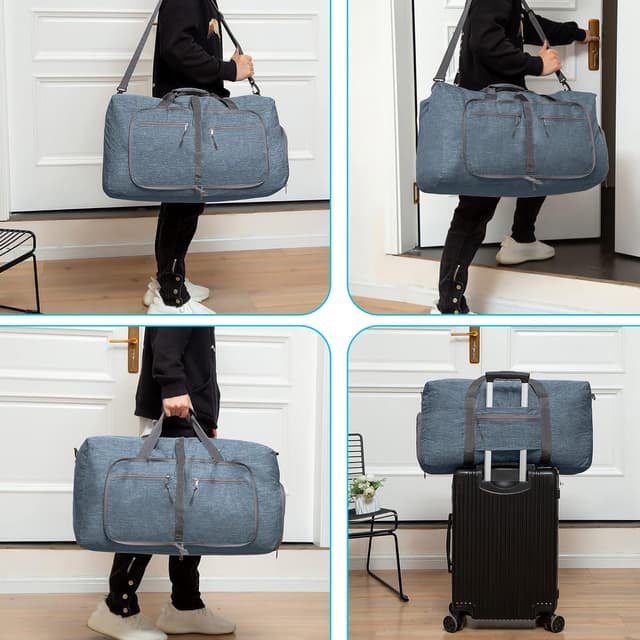 Detalle 1 de 85L faltbare Reisetasche mit Schuhfach blau