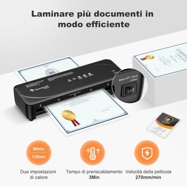 Detalle de Bonsaii Plastificatrice A4 270 mm/min